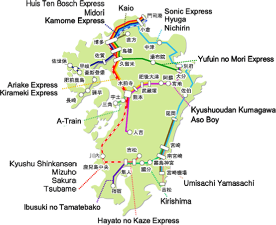 JR九州鐵路路線圖